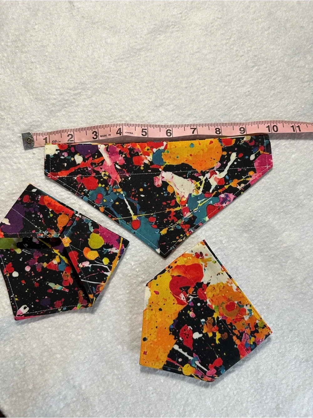 Handmade Critter Cape Bandana Paint Splash - Black Multi
